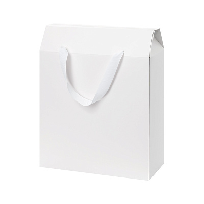 Подарочная коробка-пакет универсальная большая, белая (Белый)