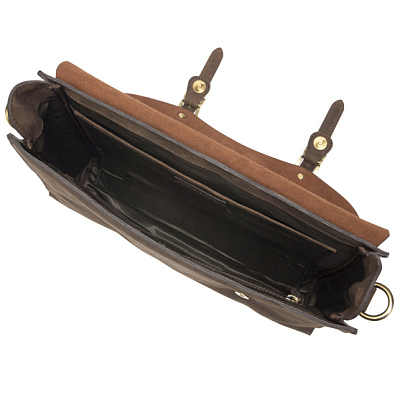 Сумка KLONDIKE «Brett», натуральная кожа в темно-коричневом цвете, 38 х 33 х 7 см