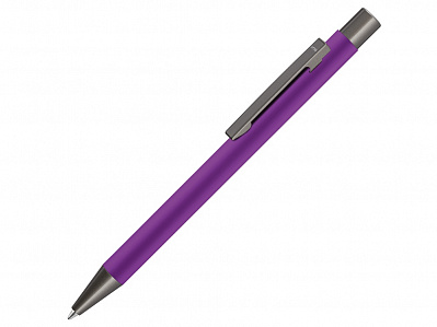 Ручка металлическая шариковая Straight Gum soft-touch с зеркальной гравировкой (Фиолетовый)