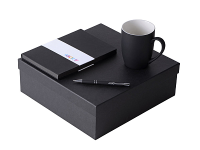 Подарочный набор COLOR IT с блокнотом, ручкой и кружкой (Чёрный)