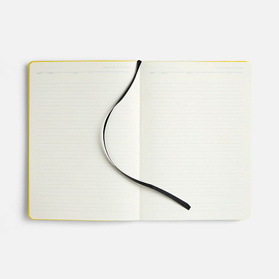 Ежедневник Doppio, недатированный, черный с желтым