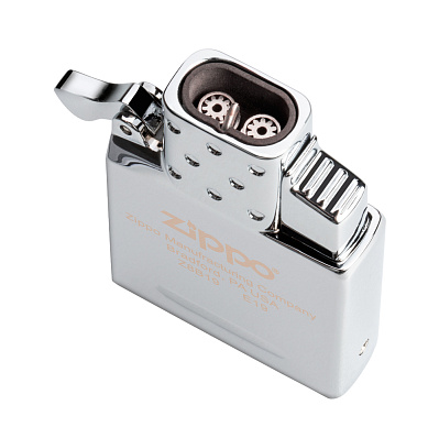 Газовый вставной блок для широкой зажигалки Zippo, одинарное жёлтое пламя, нержавеющая сталь (Серебристый)