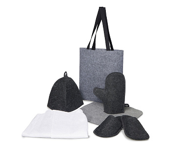 Банный набор с килтом Healing, мужской (Серый)