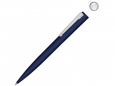 Ручка шариковая металлическая Brush Gum, soft-touch (Темно-синий)