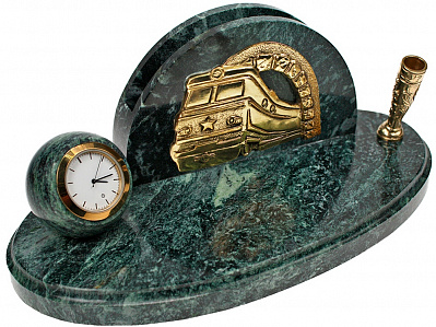 Часы Железнодорожные (Зеленый, золотистый)