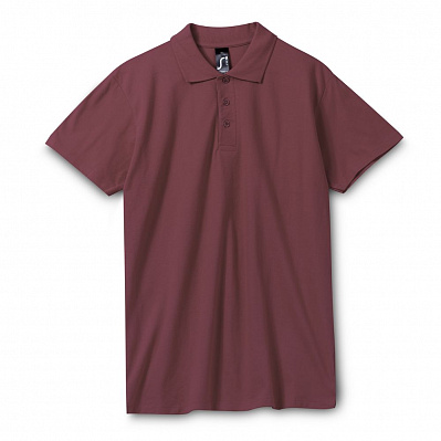 Рубашка поло мужская Spring 210, бордовая (Бордовый)