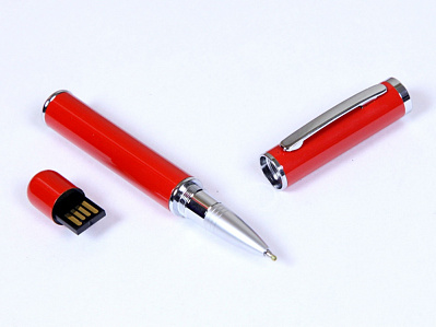 USB 2.0- флешка на 32 Гб в виде ручки с мини чипом (Красный)