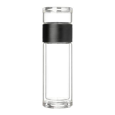 Бутылка стеклянная с двойными стенками Terso, черная (Черный)