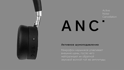 Наушники беспроводные Rombica MySound BH-13 ANC, серый