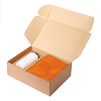 Подарочный набор Palermo, Cella, оранжевый (плед, термокружка)