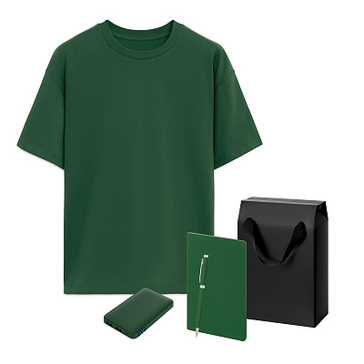 Набор с одеждой RUST (футболка, аккумулятор, блокнот, ручка) , XL/2XL (Зеленый)