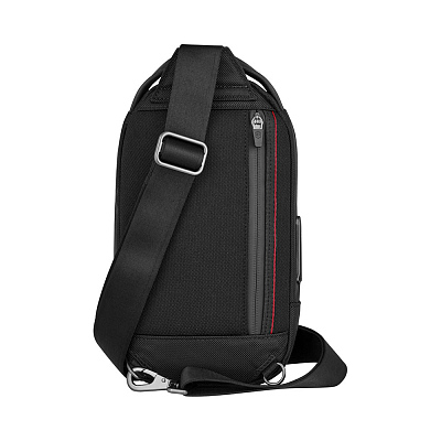 Рюкзак на одно плечо VICTORINOX Architecture Urban2 Sling Bag, черный, полиэстер/кожа, 17x8x28 см, 4 л
