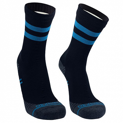 Водонепроницаемые носки Running Lite, черные с голубым (Голубой)