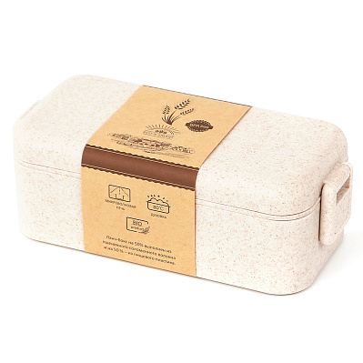 Ланчбокс (контейнер для еды) Bricker из пшеничного волокна  (Бежевый)