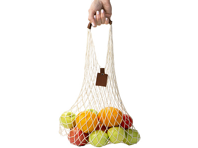 Авоська Dream из натурального хлопка с кожаными ручками, 15 л