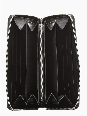 Кошелёк BUGATTI Atlanta, на молнии, чёрный, натуральная воловья кожа, 19,5х2,5х10,5 см