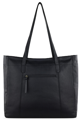 Сумка-шоппер KLONDIKE RUSH «Rachel», натуральная кожа в черном цвете, 55 х 37 х 14 см