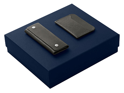 Подарочный набор Long River: картхолдер, ключница (Черный/синий) Подарочный набор Long River: картхолдер, ключница (Черный/синий)