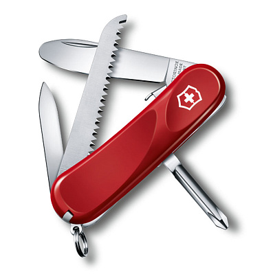 Нож перочинный VICTORINOX Junior 09, 85 мм, 8 функций, с фиксатором лезвия  (Красный)