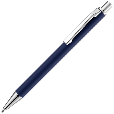 Ручка шариковая Lobby Soft Touch Chrome, синяя (Синий)