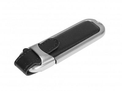 USB 2.0- флешка на 4 Гб с массивным классическим корпусом (Черный/серебристый)