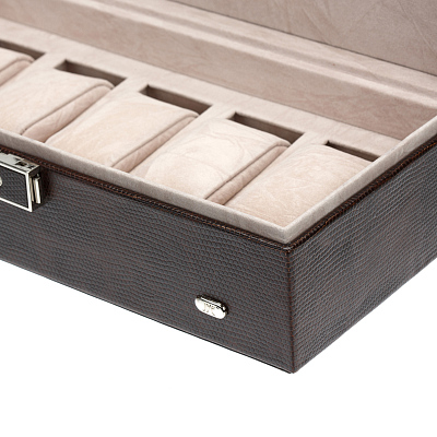 Шкатулка для часов Jardin D'Ete, цвет коричневый, "змея", 28,0 x 12,6 x 7,8 см