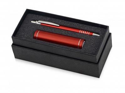 Подарочный набор Essentials Bremen с ручкой и зарядным устройством (Красный/серебристый)