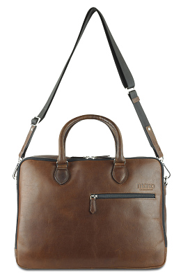 Сумка Mano "Don Valentino", натуральная кожа в коричневом цвете, 41,5 х 31 х 10 см