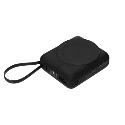 Внешний аккумулятор с подсветкой Риттер PD (Ritter PD) 10000mAh с функцией беспроводной зарядки 15W, черный (Чёрный)