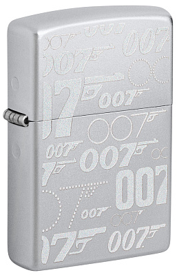 Зажигалка ZIPPO James Bond™ с покрытием Satin Chrome, латунь/сталь, серебристая, 38x13x57 мм (Серебристый)