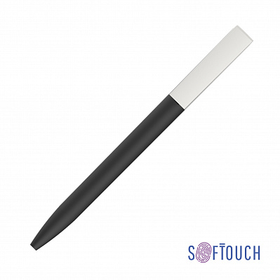 Ручка шариковая "Clive", покрытие soft touch  (Черный с белым)