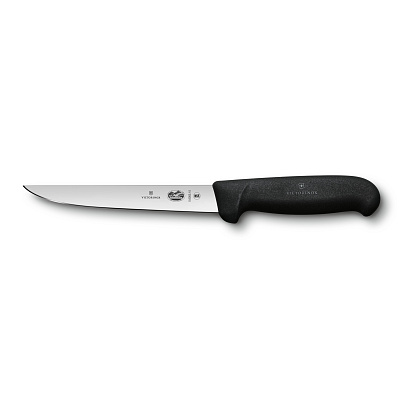 Нож обвалочный VICTORINOX Fibrox с прямым лезвием 15 см и безопасной рукоятью, чёрный (Черный)