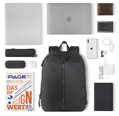 Рюкзак BUGATTI Blanc 15'', чёрный, тарпаулин/полиэстер, 32х15,5х45 см