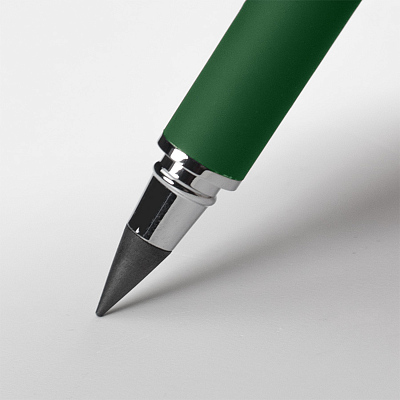 Ручка шариковая + карандаш вечный 2 в 1 soft, зеленый, металл, софт-покрытие, в футляре