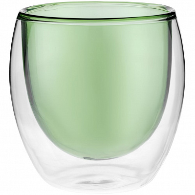 Стакан с двойными стенками Glass Bubble  (Зеленый)