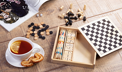 Набор игр "Joy" 4в1, натуральный