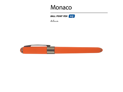 Ручка пластиковая шариковая Monaco софт-тач