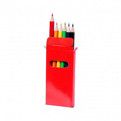 Набор цветных карандашей GARTEN (6шт.) , 5 x 9.3 x 0.8 см, дерево, картон (Красный)