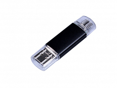 USB 2.0/micro USB/Type-C- флешка на 32 Гб (Черный)