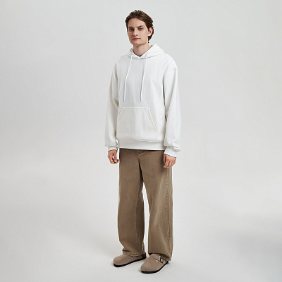 Худи релакс унисекс Адвенче (Adventure), белый, размер XS/S