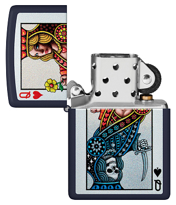 Зажигалка ZIPPO Queen Design с покрытием Navy Matte, латунь/сталь, синяя, матовая, 38x13x57 мм