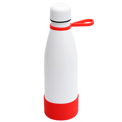 Термобутылка герметичная вакуумная Olivia To Go, белый/красный (Белый/ красный)