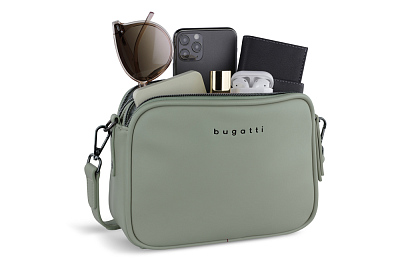 Сумка кросс-боди женская BUGATTI Almata, мятная, полиуретан, 21,5х6х15 см