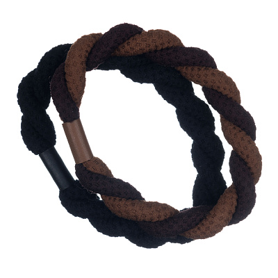 Резинки для волос Dewal Beauty, цвет черный/коричневый (2 шт.) (Разноцветный)