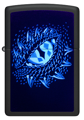 Зажигалка ZIPPO Dragon Eye с покрытием Black Light, латунь/сталь, черная,матовая 38x13x57 мм