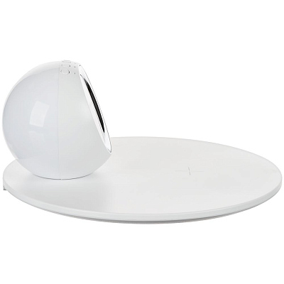 Станция беспроводной зарядки с часами и подсветкой GlobeBee, белая