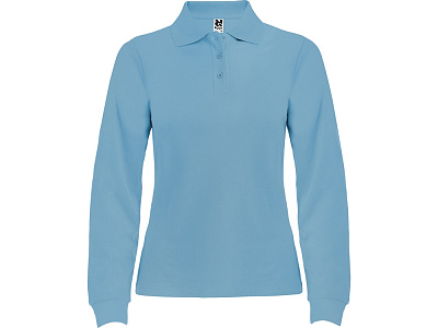 Рубашка поло Estrella женская с длинным рукавом (Небесно-голубой)