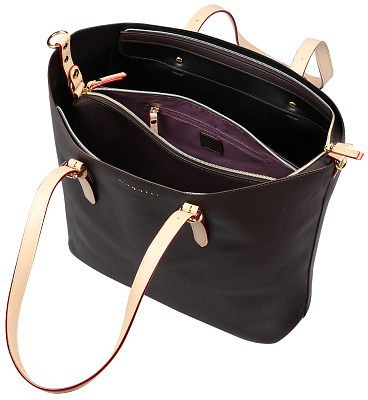 Сумка-шоппер BUGATTI Ella, тёмно-коричневая, полиуретан, 47,5х12х32 см