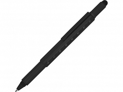 Ручка-стилус металлическая шариковая Tool с уровнем и отверткой (Черный)