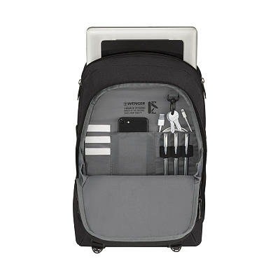 Рюкзак WENGER Oryson 16", чёрный, переработанный ПЭТ/Полиэстер, 32х45х19 см, 25 л.